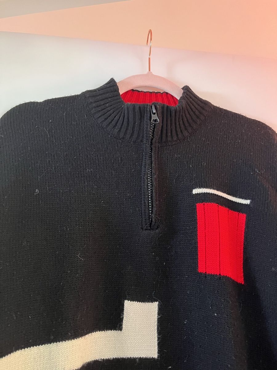 Maglioni & Felpe: Rocktown Strickpullover, Gr. M, Schwarz/Rot/Weiss, vintage – Usato da Zürich venduto da Closetbesties 2