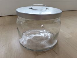 Large Glass Jar with Metal Lid
