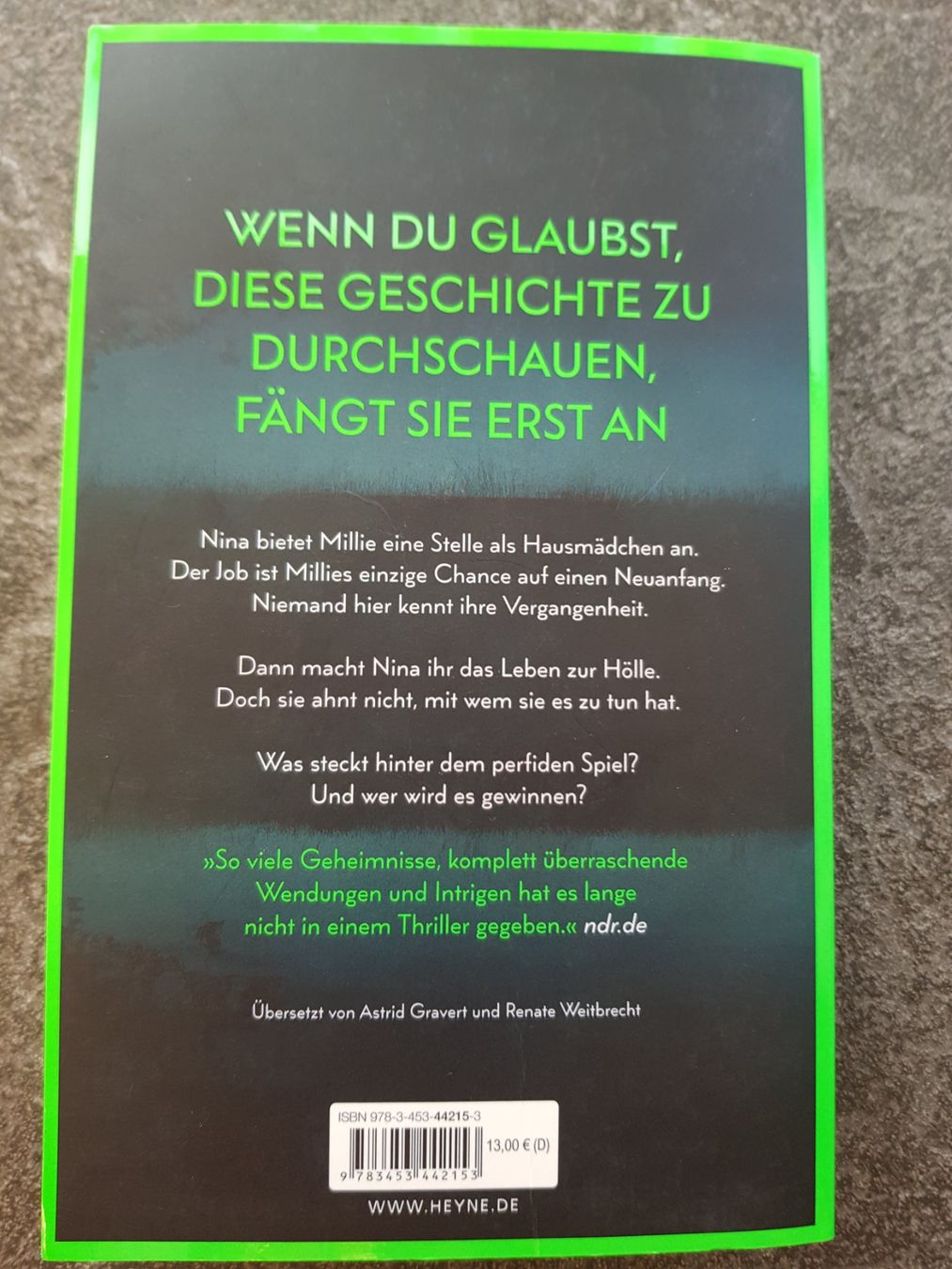 Bücher: WENN SIE WÜSSTE / Freida McFadden / Thriller – Gebraucht aus Dietikon von marconi07 1