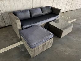 Gartenlounge 3-Teiler Rattan Optik