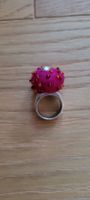 Fingerring mit Filzkugel  Gr. 54 (auswechselbar)