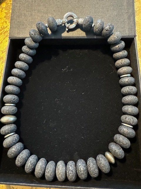 Catenine: Lavastein-Kette handgefertigt – Nuovo (secondo la descrizione) da Marbach SG venduto da Holly013