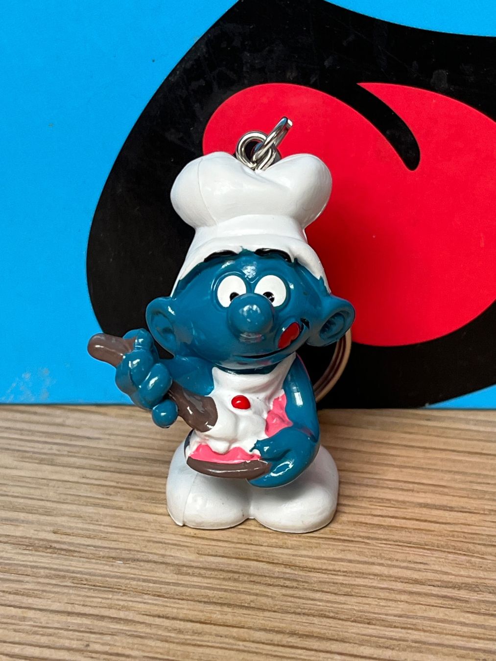 Schleich Statuette: Schlumpf Schlüsselanhänger: Bäcker – Usato da Lyss venduto da Duckszone