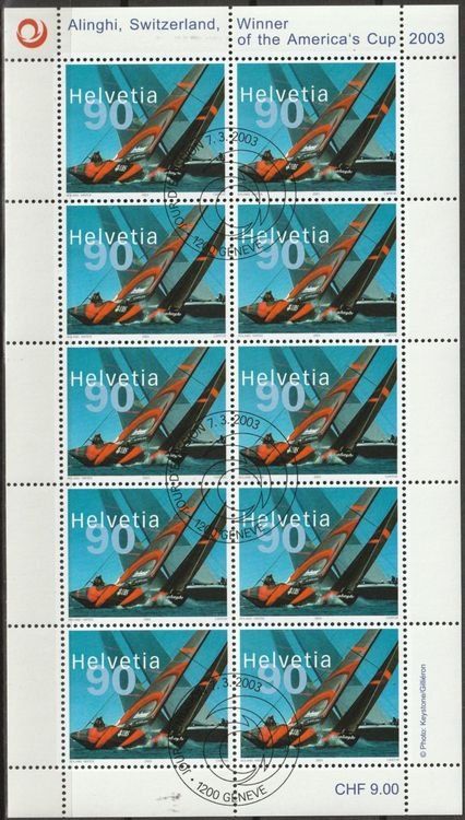 Tutti i francobolli: M1084 - Feuillet Alinghi 1er jour – Usato da Trélex venduto da Phil_Albert