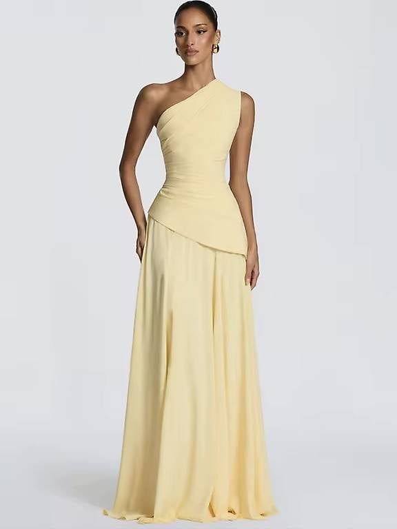 Vestiti: Gelbes one-shoulder Kleid – Usato da Zürich venduto da lau_m68v