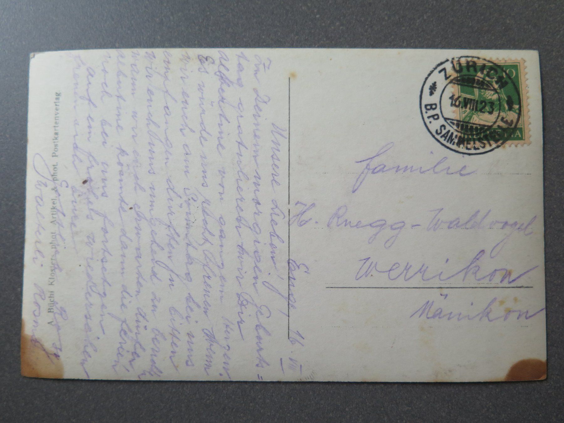 Cartoline postali: KLOSTERS - TEIL DES ORTES – Usato da Wittenbach venduto da lipasal 3