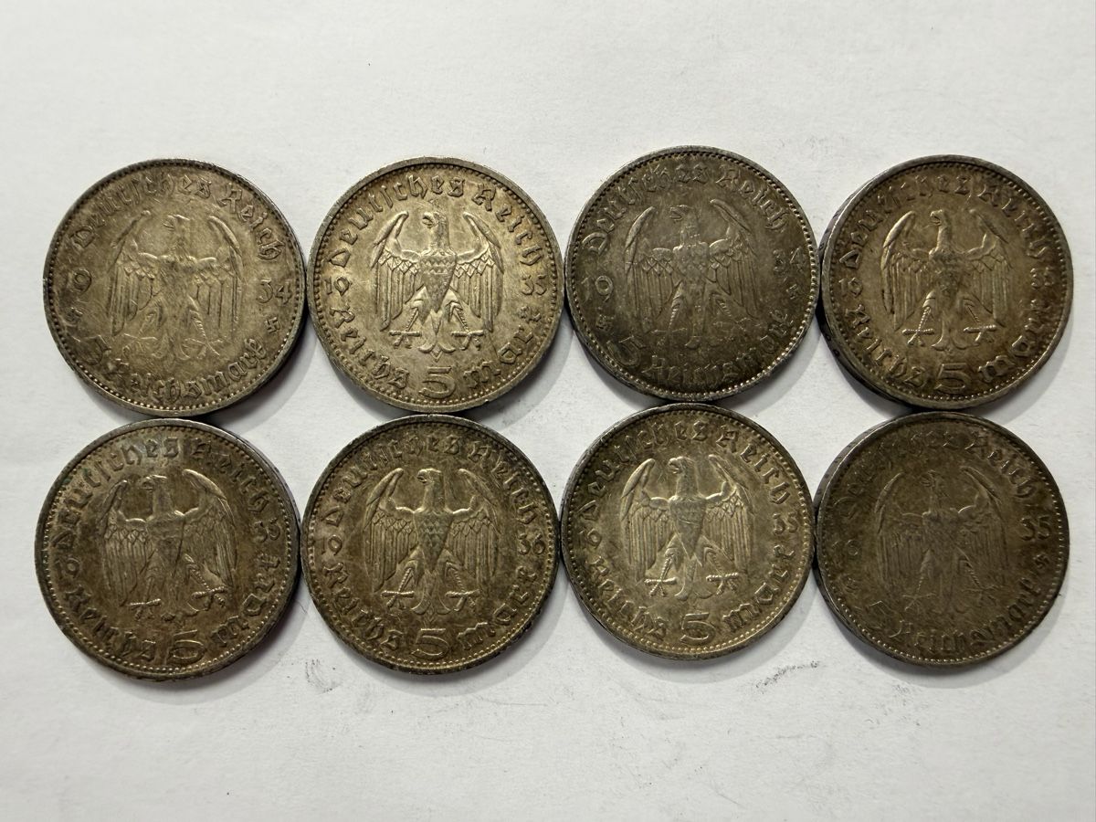 Tutti le monete: 8 Stk 5 Mark  1934-1936 (73) – Usato da Ballwil venduto da lukyluciano21