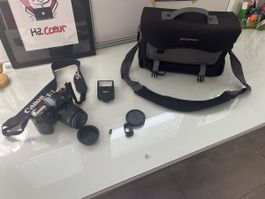 Canon eos 500 mit flash und tasche