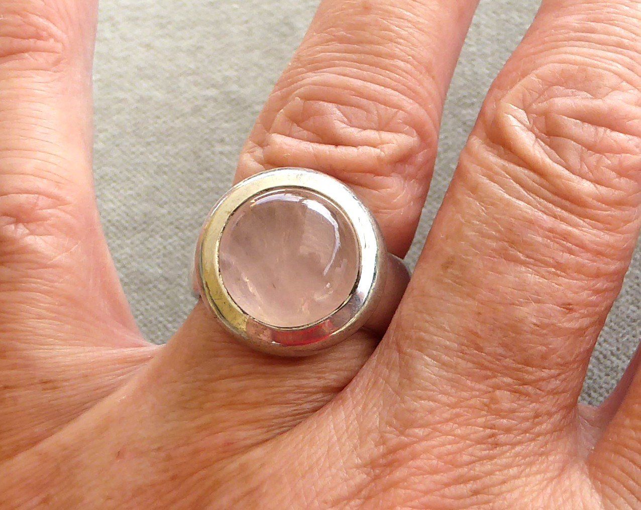 Anelli: Ring 925er Silber mit Rosenquarz Stein – Usato da Muri AG venduto da Lineli2020