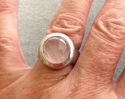 Ring 925er Silber mit Rosenquarz Stein