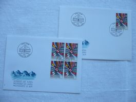 1992 2 FDC "Schützt die Alpen" 4er-Bl. & Einzelm. SBK 831