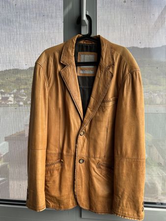 Lederjacke Herren – Cognac / Camel – Gr. 54 (XL) – Premium