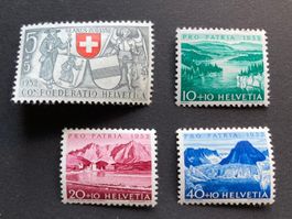 Pro Patria 1952 - unkomplette Serie ** (ZNr 56, 57, 58, 60)