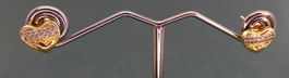 Ohr Stecker 925 Silber vergoldet mit synthetischen Steinchen