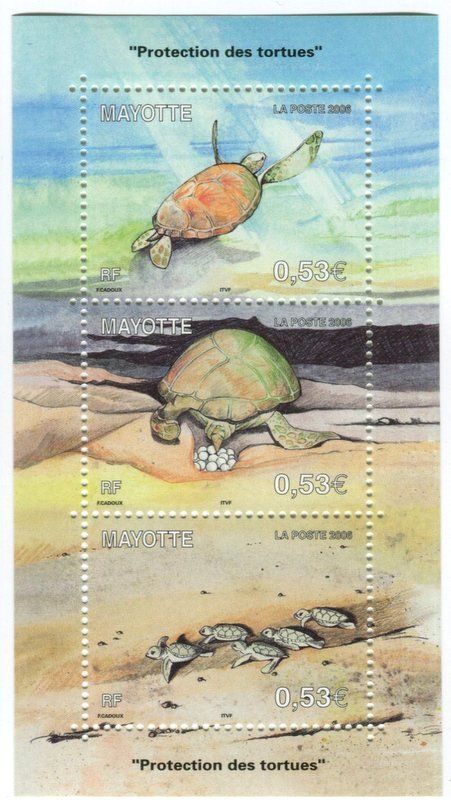 Tous les timbres: Block "Schildkröten". Mayotte – Neuf avec emballage d'origine à Basel par Butsch5