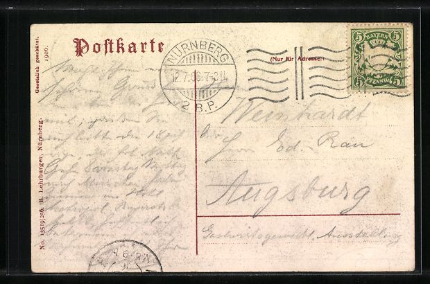 Cartoline postali: Grusskarten-AK Augsburg, Blick über die – Usato da Berlin venduto da bartko-reher 1