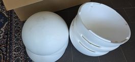 6 Styropor-Halbkugeln Ø 50 cm – weiß