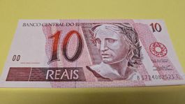 Brasilien 10 Reais Banknote - Seltenes Sammlerstück!