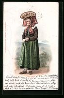 AK St. Gallen, Frau in Schweizertracht