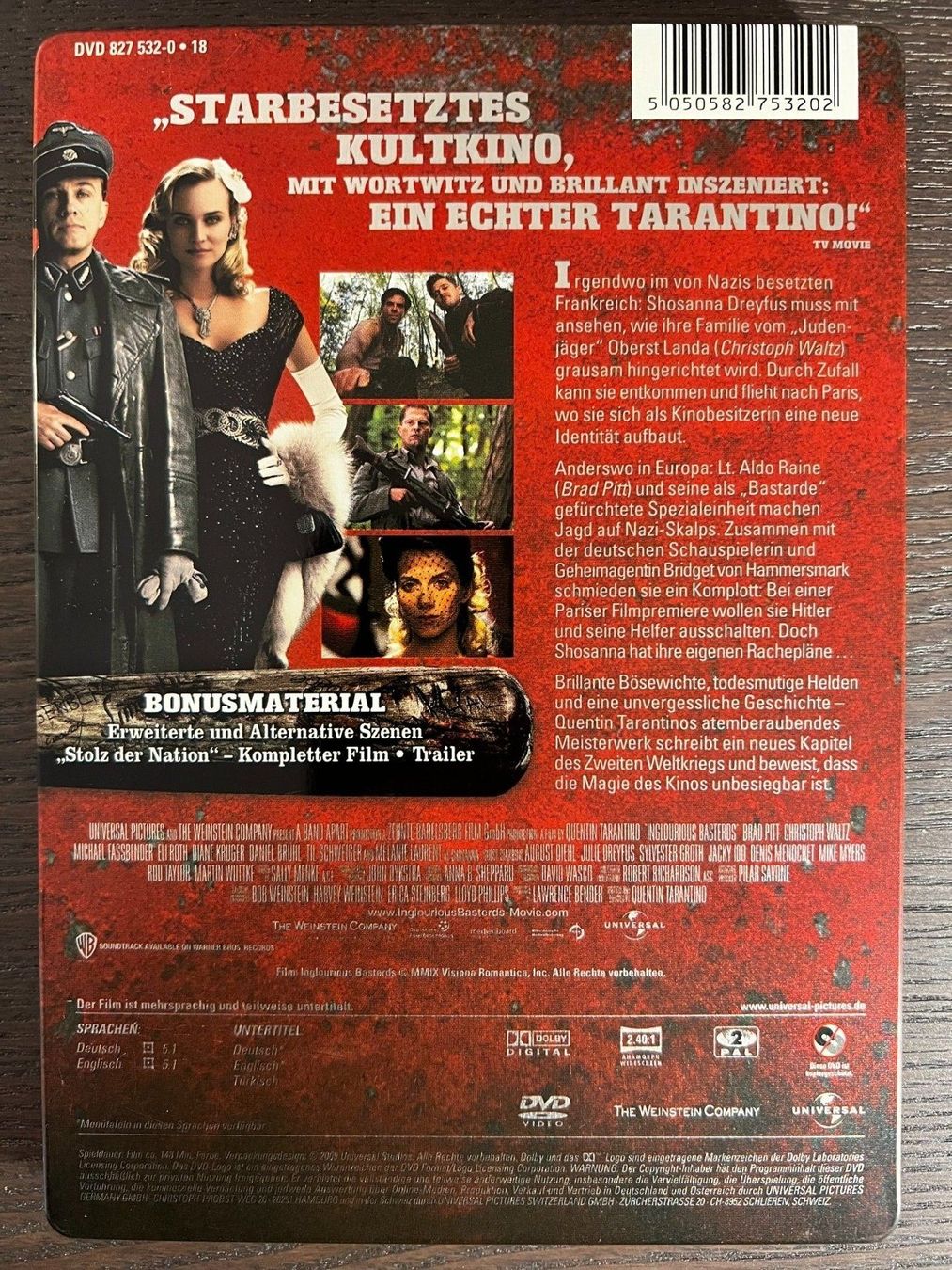 Tutti i DVDs: Inglourious Basterds Steelbook – Usato da Zürich venduto da FilmFreunde 1