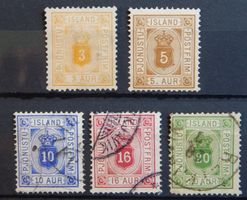 Island Dienst. Kat. 3-7 (*)/gest. 1876 Kat. 165 Euro
