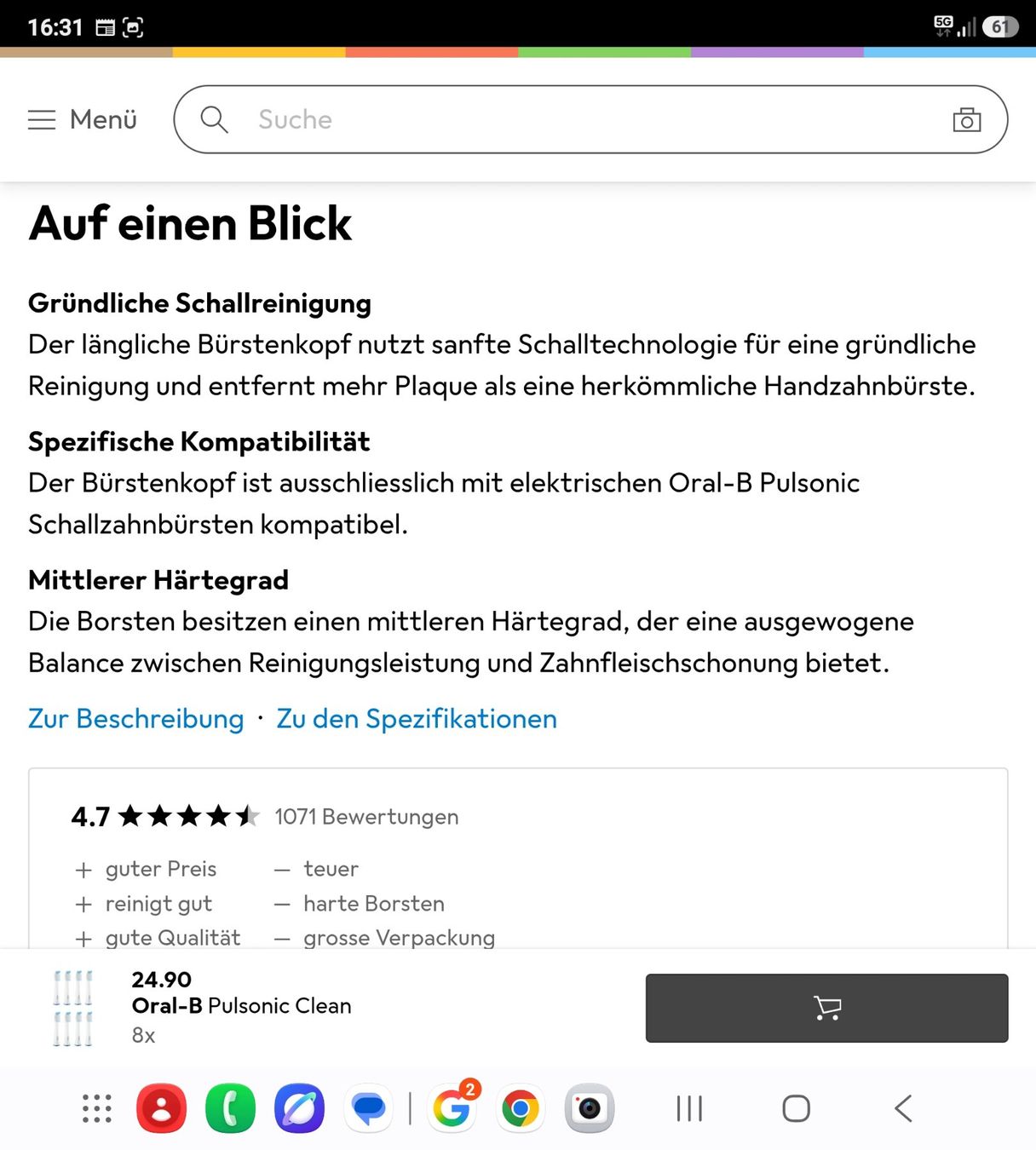 Oral B Zahnpflege: Oral B Zahnbürsten Pulsonic Clean – Neu und originalverpackt aus Wikon von Speedy_li 2