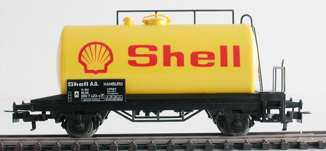 Märklin Modellini di ferrovie: Märklin Kesselwagen Shell der DB Spur H0 – Usato da Oberwil BL venduto da Klang 1