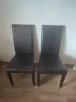 4 x Lederstühle, Küchenstühle braun