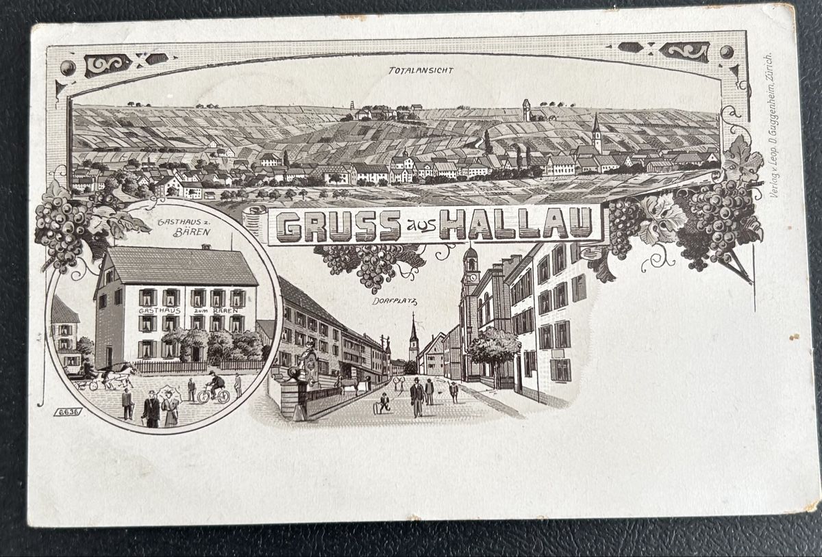 Ansichtskarten: Gruss aus Hallau Litho  – Gebraucht aus Horw von Tellbub