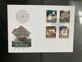 Schweiz 1997 Ersttagsbrief Satz Pro Patria Kulturgüter
