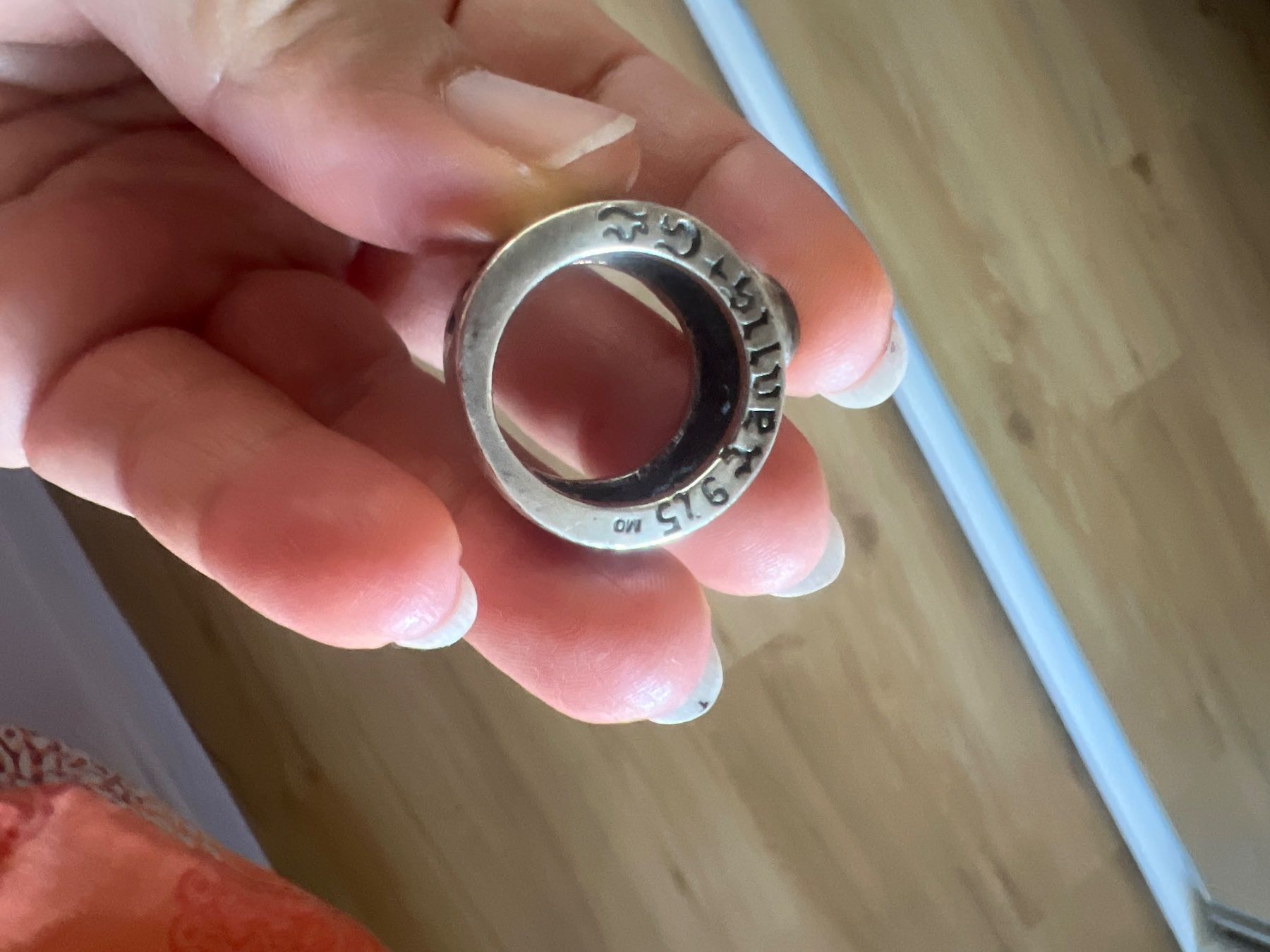 Anelli: Massiver Silberring mit Mondstein Grösse 58 – Usato da Lindau venduto da Caemi77 6