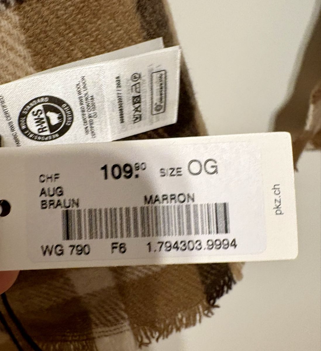 Marc O'Polo Foulard & Sciarpe: Marc O'Polo Wool Scarf - Brown Checked – Nuovo e nell'imballaggio originale da Le Grand-Saconnex venduto da AlexeyYu 2