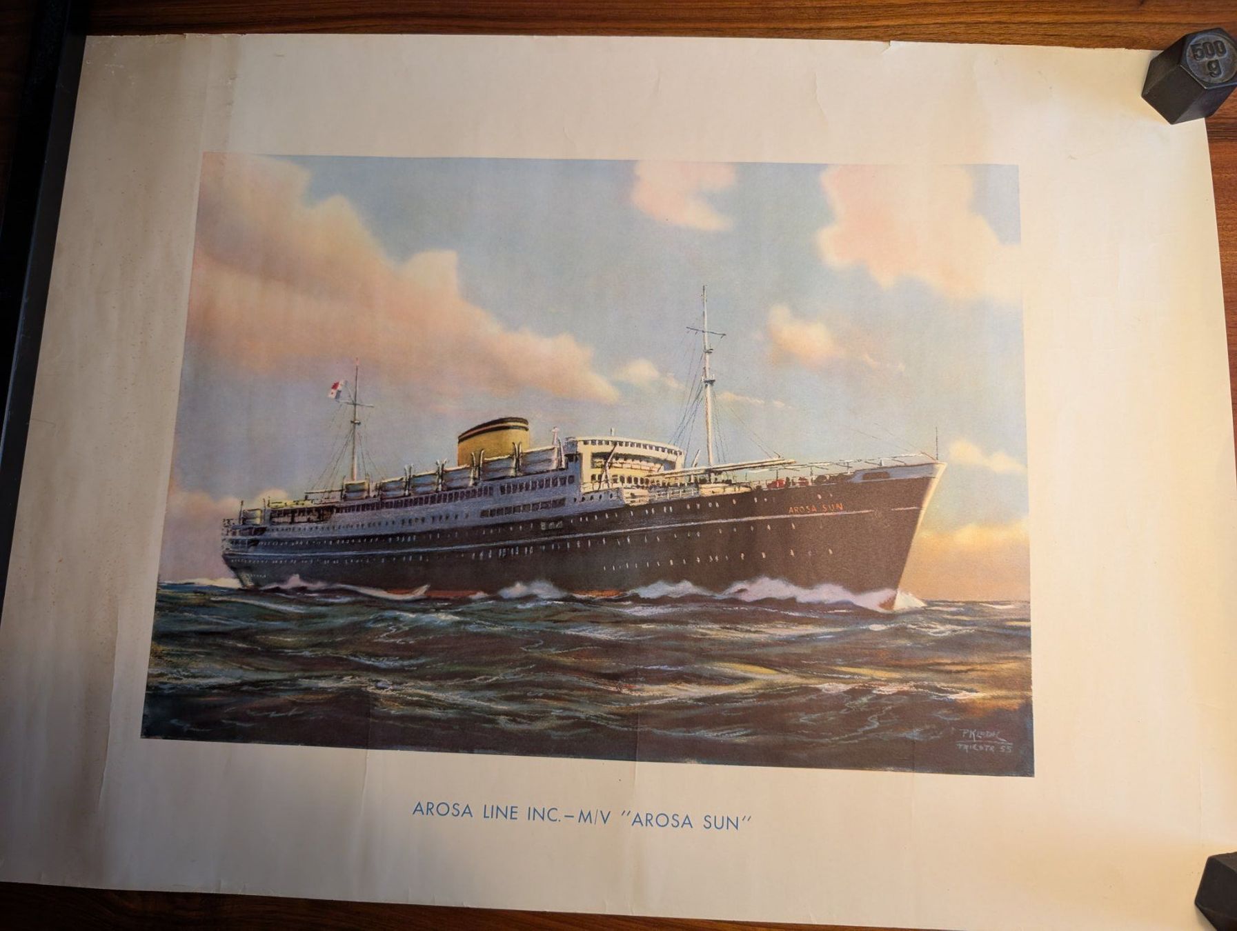Foto & Immagini: Arosa Sun Line -Poster, signierter Druck, Trieste 55 – Usato da Mönchaltorf venduto da Blechfreund