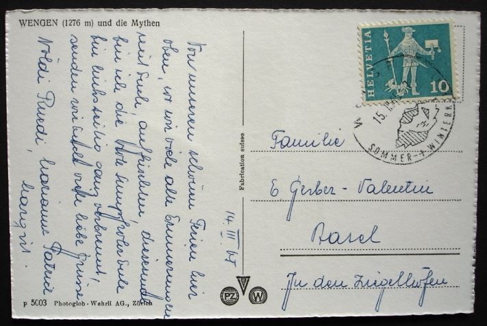 Cartoline postali: WENGEN und die Mythen – Usato da Jona venduto da philajona 1