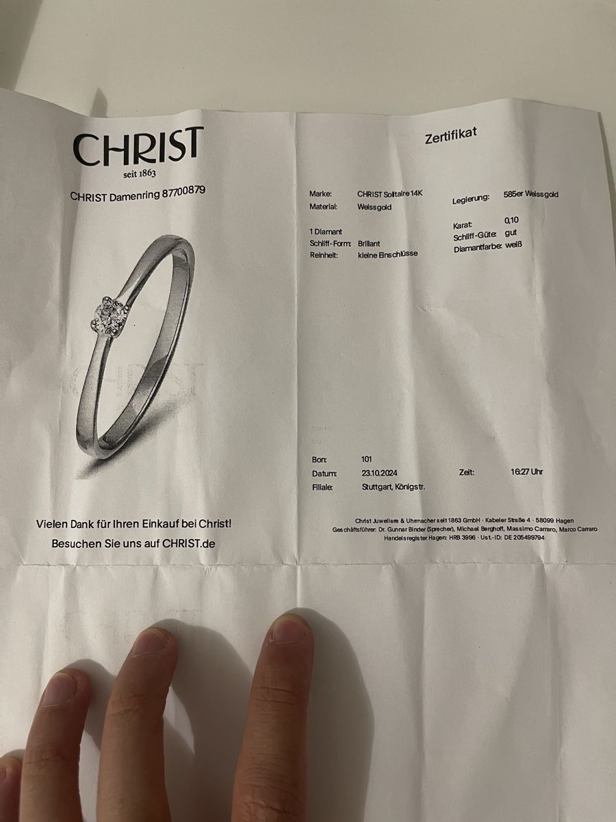 Christ Bagues: CHRIST Solitaire Diamond Ring – Neuf (Voir description) à Neuchâtel par bru_sc8q 3
