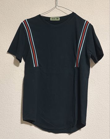 T-Shirt nera Lucas Kimi con bande colorate - Nuova!