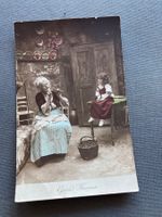 Alte Ansichtskarte, Grossmutter mit Enkelin im Stil um 1900