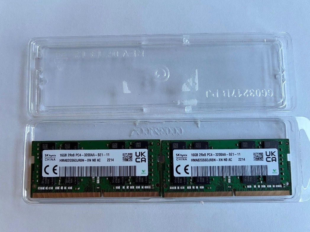 Memoria / RAM: 32Gb  2x16Gb sdram PC4 3200 ddr4 hynix – Usato da Bioggio venduto da garderoco