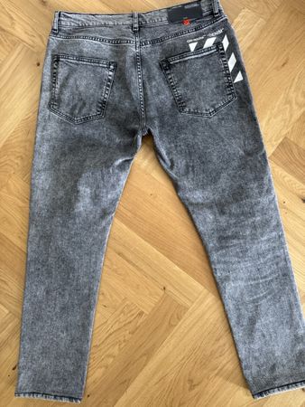 Off-White Denim Jeans Grey Size 33 Washed Cotton Blend