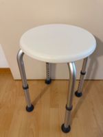 Sundo Duschhocker rund weiss höhenverstellbar 35-53 cm