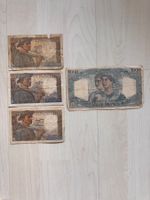4 alte Banknoten Frankreich gebraucht