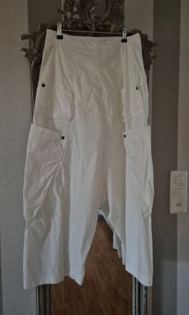 Rundholz Tiefschritt Hose Gr. S weiss
