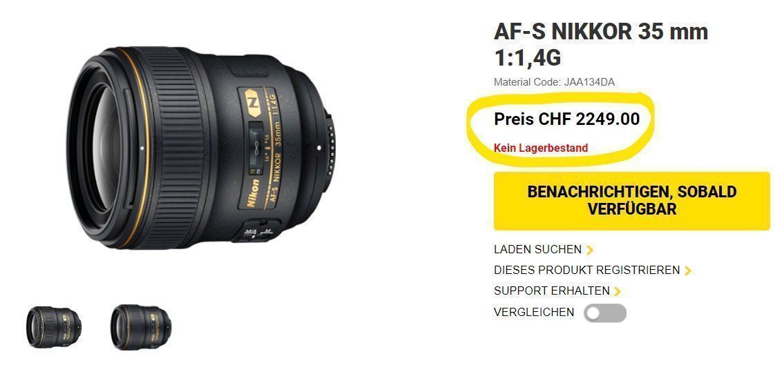 Nikkor Obiettivi: Nikon AF-S 35mm f/1.4G – Usato da Zürich venduto da colorblindrummer 4