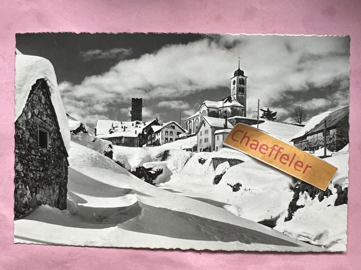 Cartoline postali: 1951  P 3534 Hospental – Usato da Zürich venduto da Chaeffeler