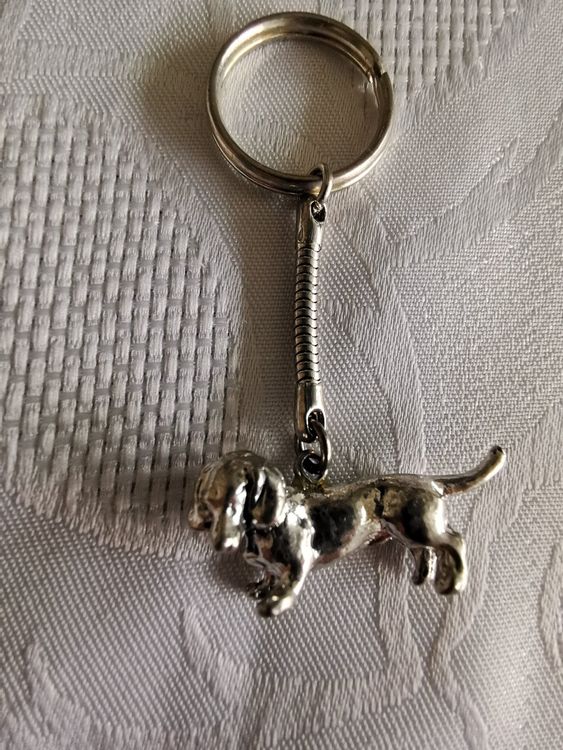 Dackel-Schlüsselanhänger Aus Leder – Handgenäht, Ca. 12 Cm, Persönliches Geschenk Für Hundefans