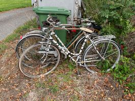 velo, fahrrad, 3 stk, alt, teileträger, dynamo, lampe nabe