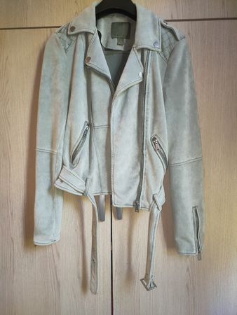 Blouson vert clair, effet daim, taille 40