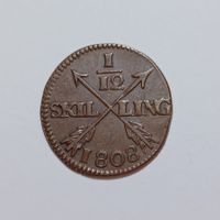 1/12 Skilling 1808 Schweden