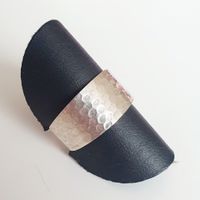 Ring Silber 925 gehämmert offener Ring Grösse anpassbar 