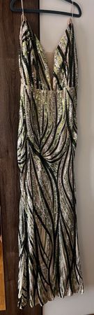 Glitzerndes Paillettenkleid für grün beige schwarz 